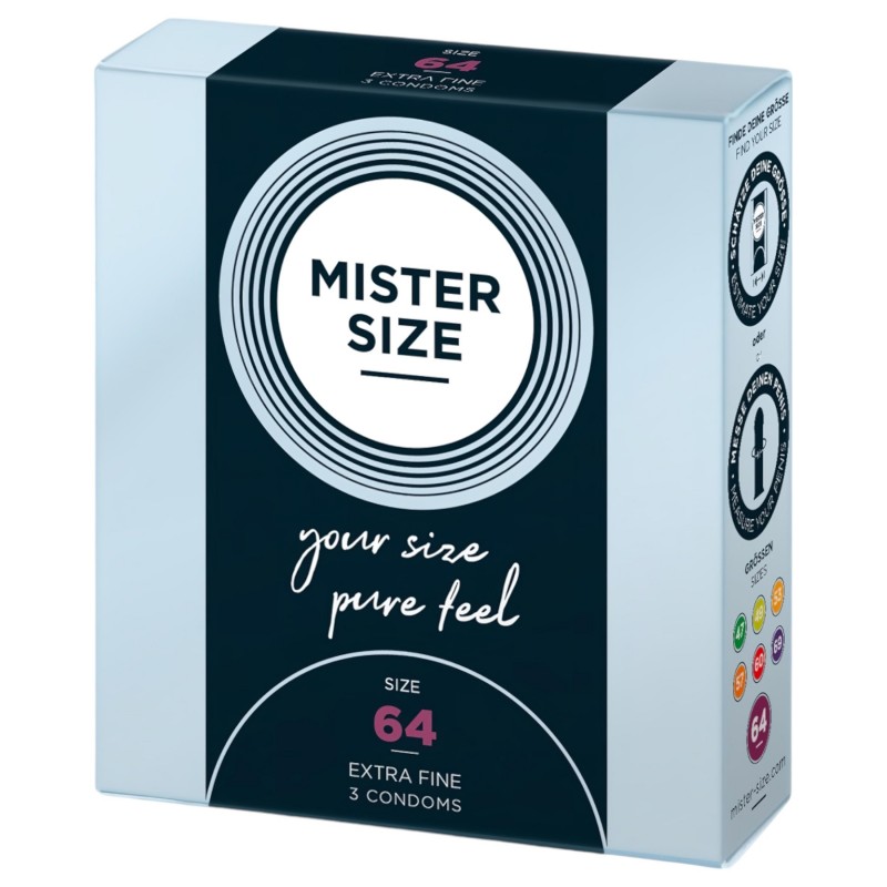 Mister Size - vékony óvszer, extra nagy méret (64 mm, 3 db) 158881 termék bemutató kép