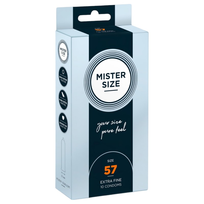 Mister Size - vékony óvszer testre szabott méretben (57 mm, 10 db) 158849 termék bemutató kép