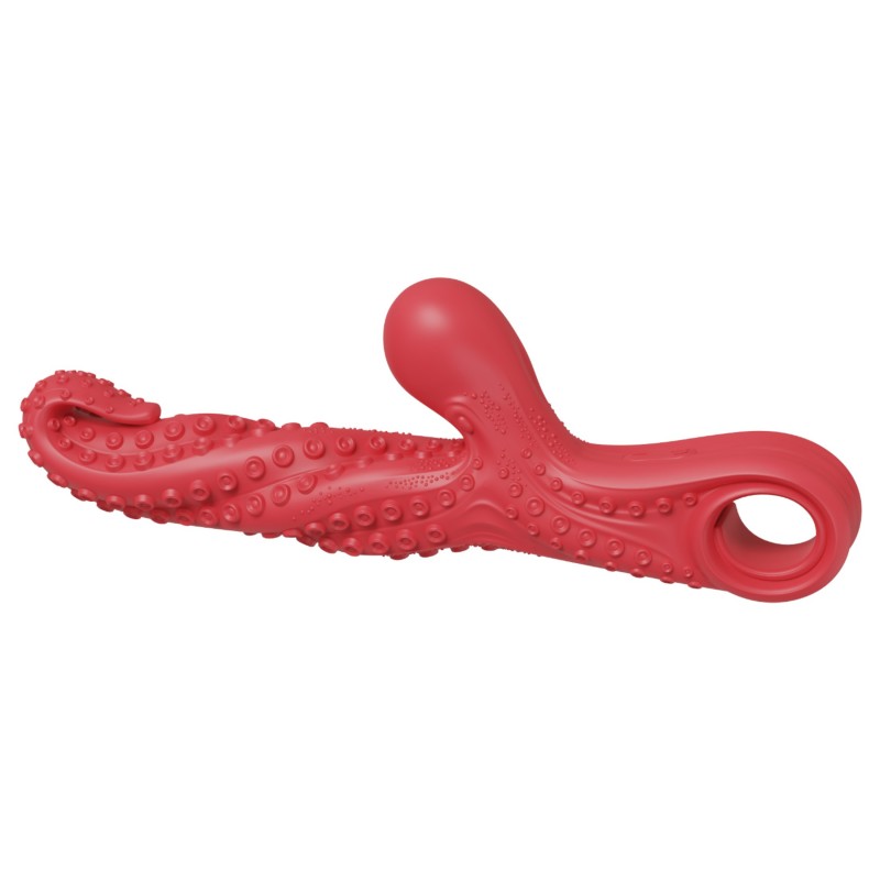 Monster Fuck - Csiklókaros polipkar vibrátor (piros) 123294 termék bemutató kép