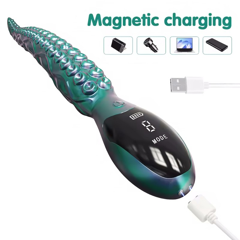 Monster Fuck - Polipkar vibrátor (zöld) 119767 termék bemutató kép