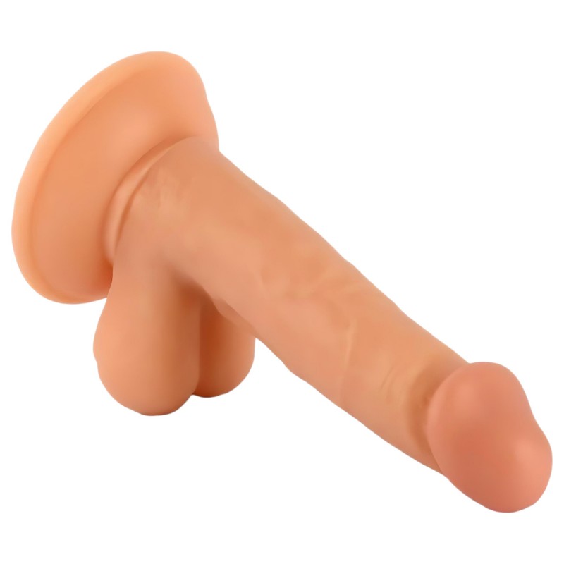 Mr. Rude - tapadókorongos, herés élethű dildó - 17cm (natúr) 106547 termék bemutató kép