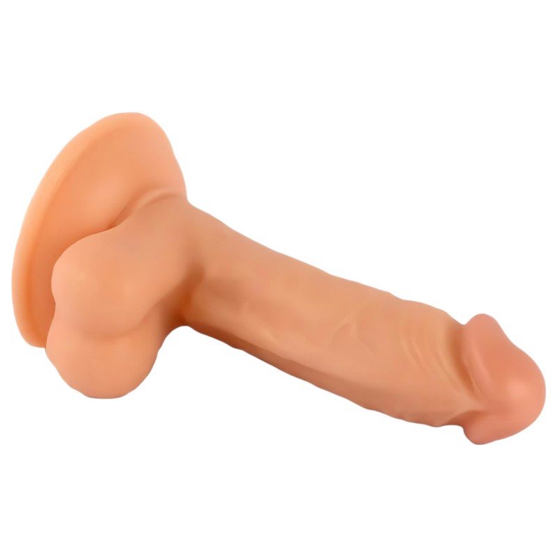 Mr. Rude - tapadókorongos, herés élethű dildó - 17cm (natúr) 106549 termék bemutató kép