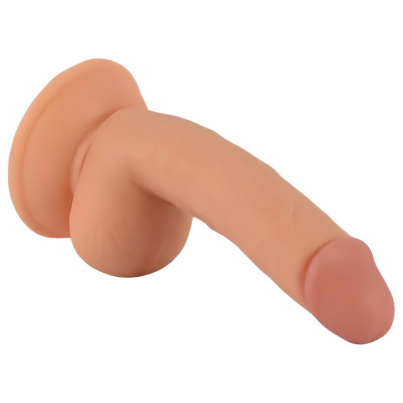 Mr. Rude - tapadókorongos, herés élethű dildó - 18cm (natúr) 106542 termék bemutató kép