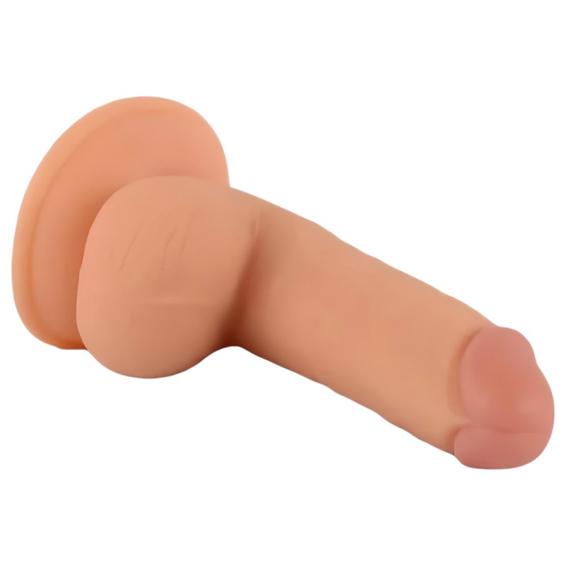 Mr. Rude - tapadókorongos, herés élethű dildó - 18cm (natúr) 106544 termék bemutató kép