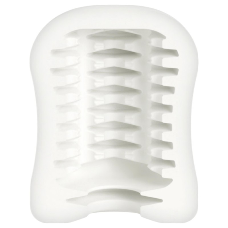 mystim MasturbaTIN Ribbed Rita - lamellás maszturbátor férfiaknak (fehér) 162594 termék bemutató kép