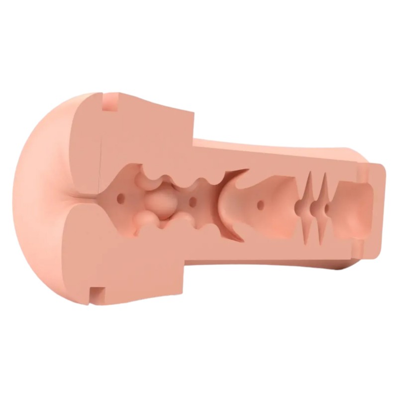 mystim Opus E Anus - elektro műpopsi maszturbátor (natúr-fekete) 89703 termék bemutató kép