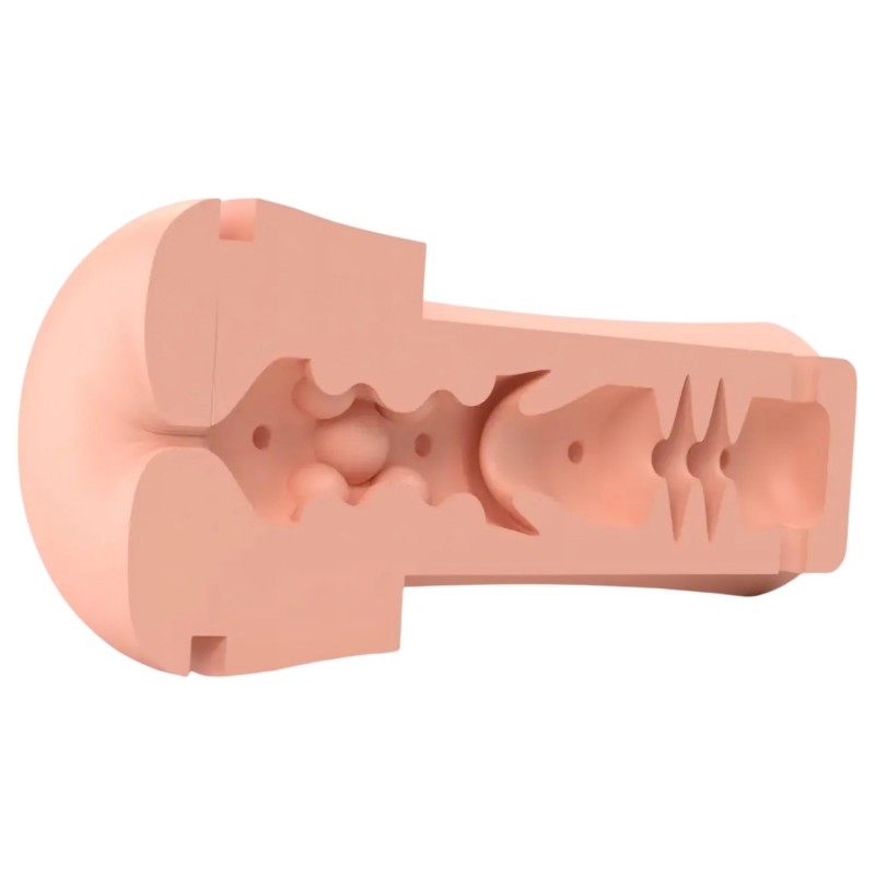 mystim Opus E Anus - elektro műpopsi maszturbátor (natúr-fekete) 114471 termék bemutató kép