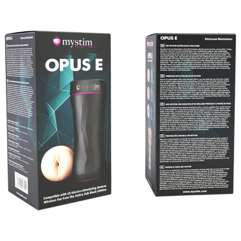 mystim Opus E Vagina - elektro művagina maszturbátor (natúr-fekete) 158536 termék bemutató kép