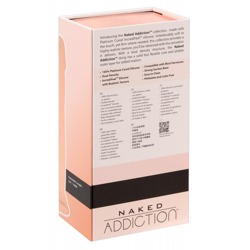 Naked Addiction 8 - tapadótalpas, élethű dildó (20cm) 64235 termék bemutató kép