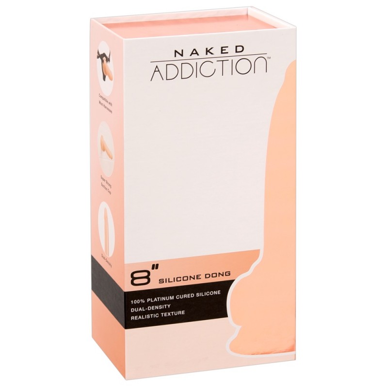 Naked Addiction 8 - tapadótalpas, élethű dildó (20cm) 72945 termék bemutató kép