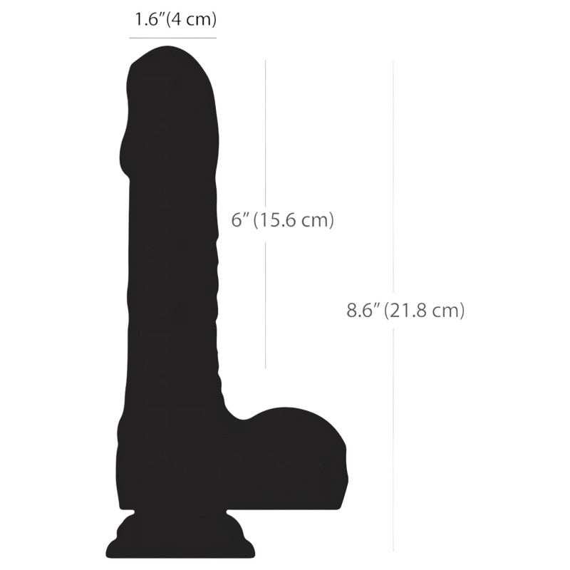 Naked Addiction - élethű lökő-forgó vibrátor (fekete) 162065 termék bemutató kép