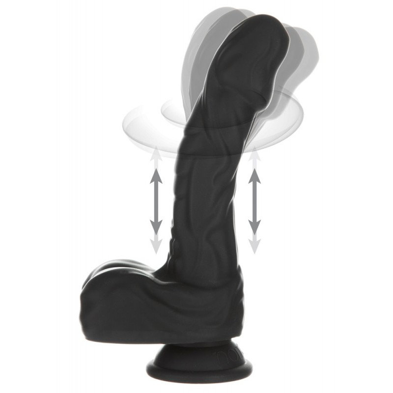 Naked Addiction - forgó-lökő élethű vibrátor (fekete) 93099 termék bemutató kép