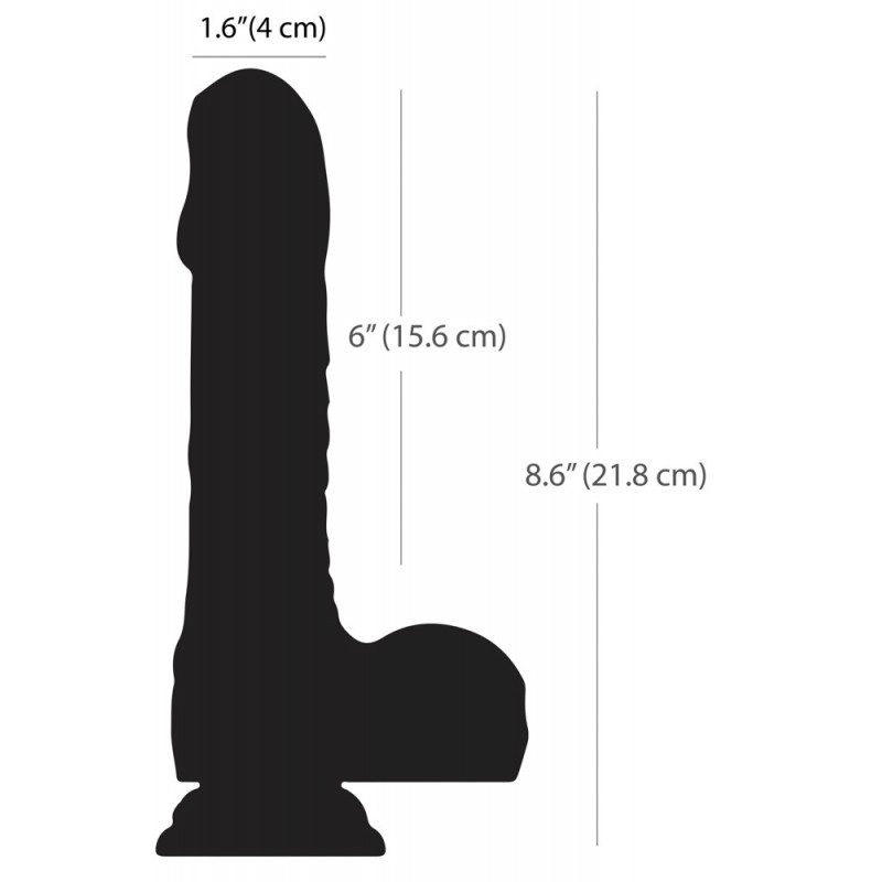 Naked Addiction - forgó-lökő élethű vibrátor (fekete) 93103 termék bemutató kép