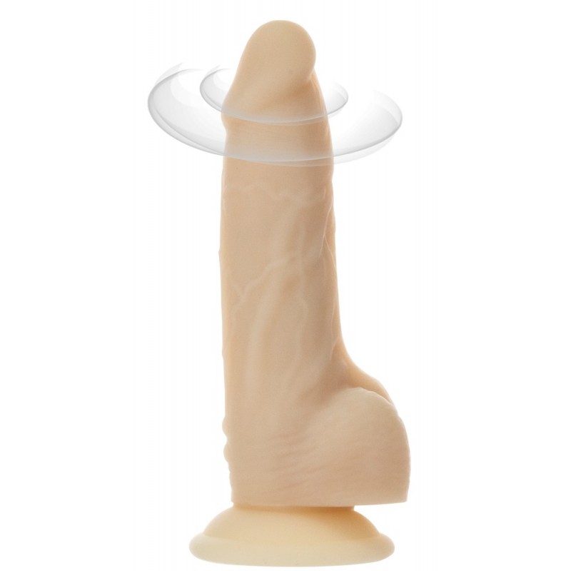 Naked Addiction Rotating 7 - forgófejes vibrátor (18cm) - natúr 64321 termék bemutató kép