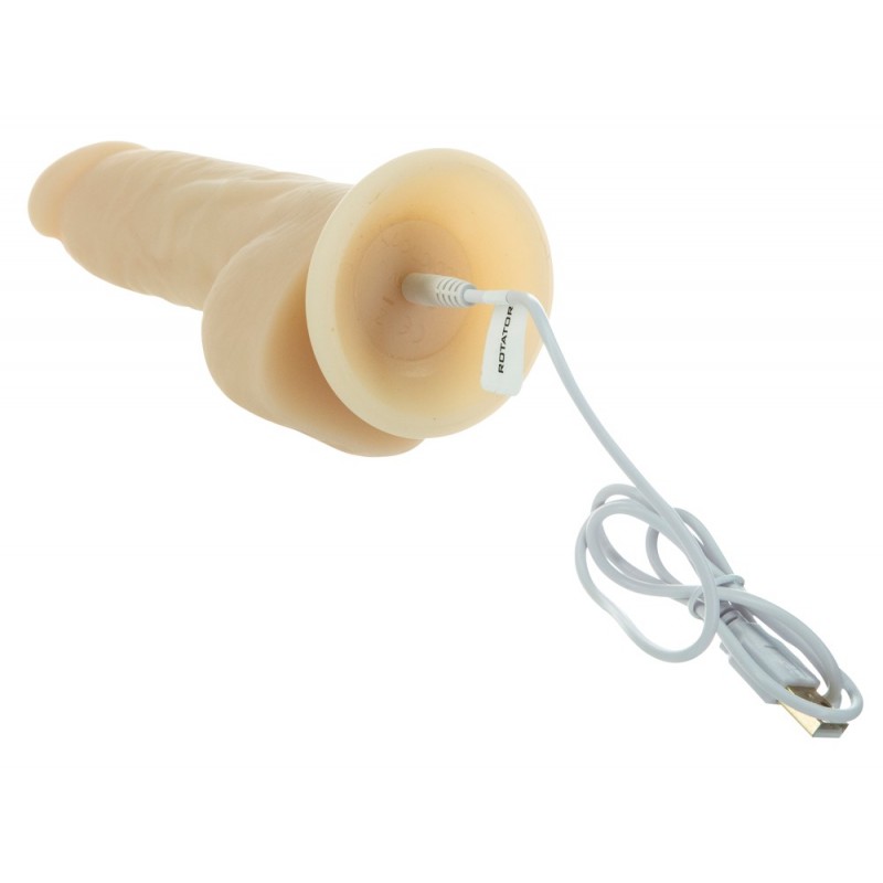Naked Addiction Rotating 7 - forgófejes vibrátor (18cm) - natúr 64325 termék bemutató kép