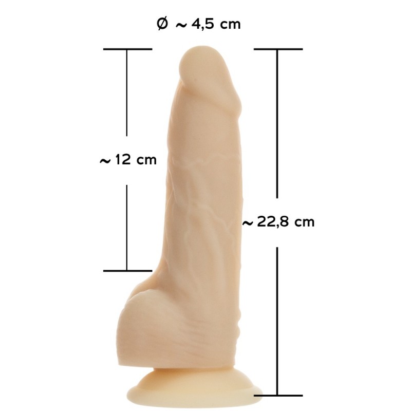 Naked Addiction Rotating 7 - forgófejes vibrátor (18cm) - natúr 64328 termék bemutató kép