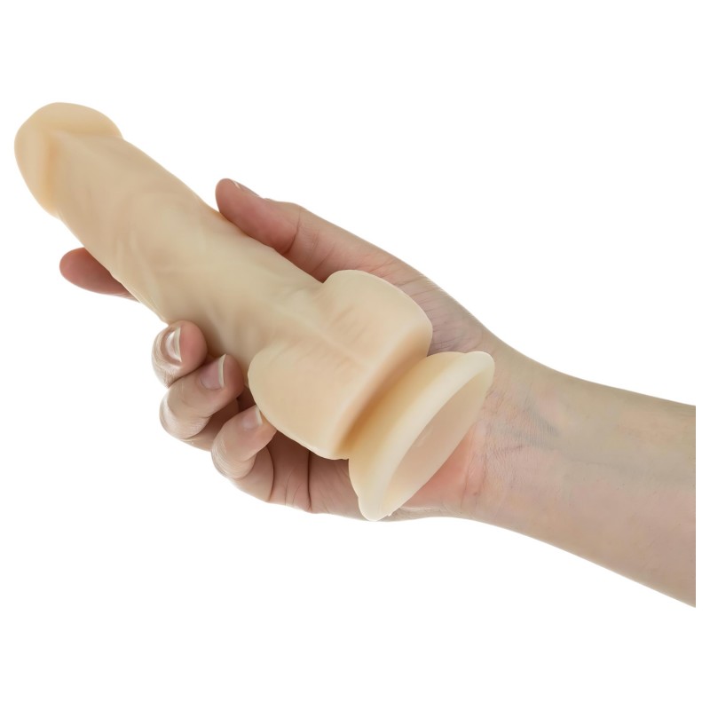 Naked Addiction Rotating 7 - forgófejes vibrátor (18 cm) - natúr 129293 termék bemutató kép