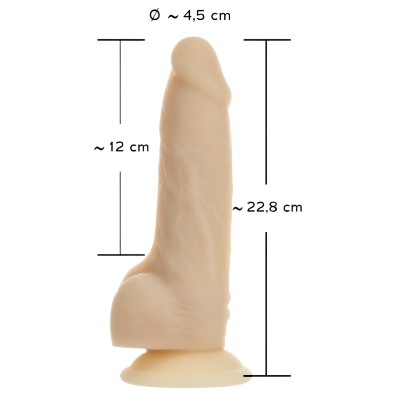 Naked Addiction Rotating 7 - forgófejes vibrátor (18cm) - natúr 112706 termék bemutató kép