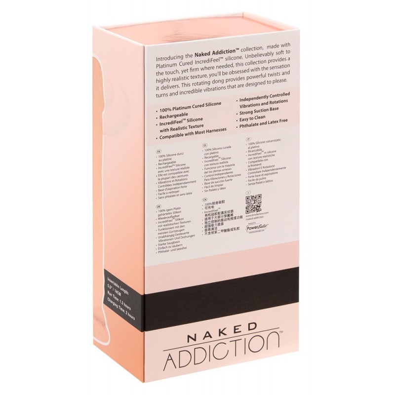 Naked Addiction Rotating 8 - forgó vibrátor (20cm) - natúr 64332 termék bemutató kép