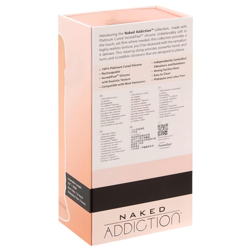 Naked Addiction Rotating 8 - forgó vibrátor (20 cm, testszínű) 129761 termék bemutató kép