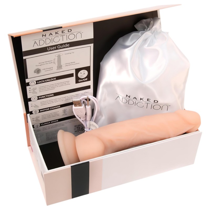 Naked Addiction Rotating 8 - forgó vibrátor (20 cm, testszínű) 129771 termék bemutató kép