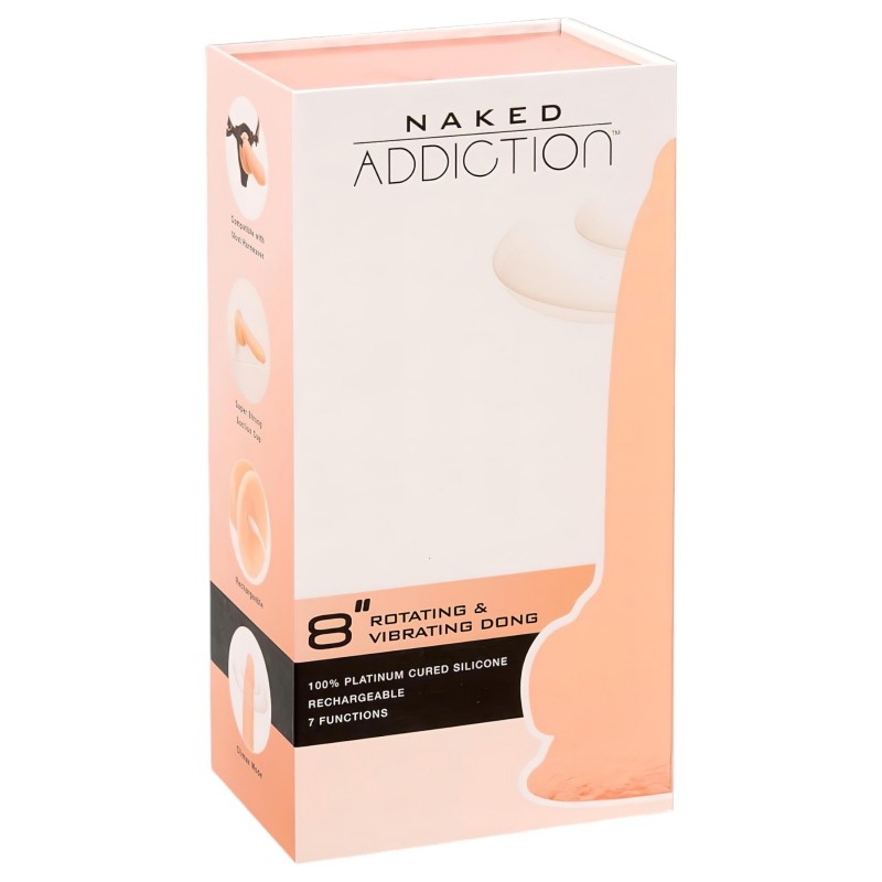Naked Addiction Rotating 8 - forgó vibrátor (20cm) - natúr 101735 termék bemutató kép