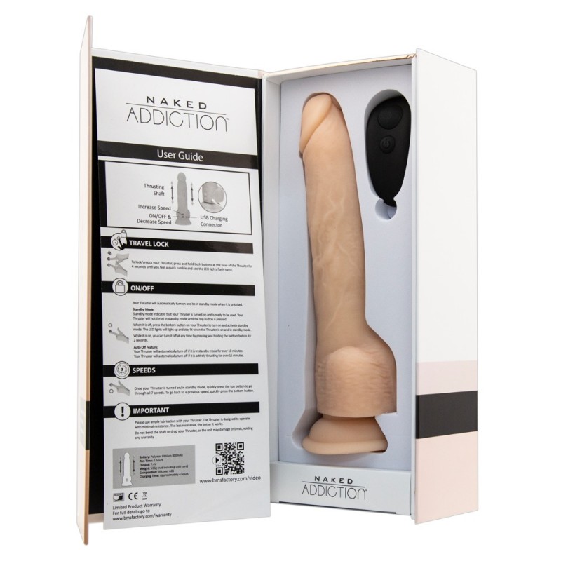 Naked Addiction Thrusting 9 - lökő vibrátor - natúr (23cm) 64299 termék bemutató kép