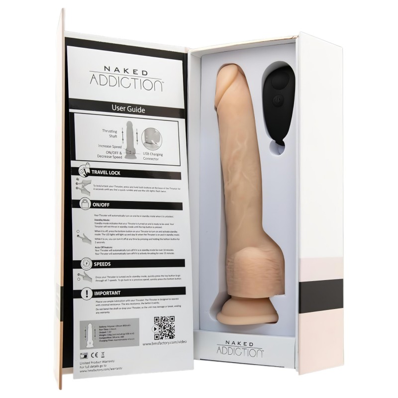 Naked Addiction Thrusting 9 - lökő vibrátor - natúr (23cm) 98510 termék bemutató kép
