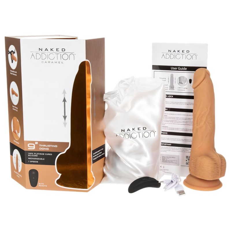 Naked Addiction Thrusting 9 - lökő vibrátor - sötét (23 cm) 129404 termék bemutató kép