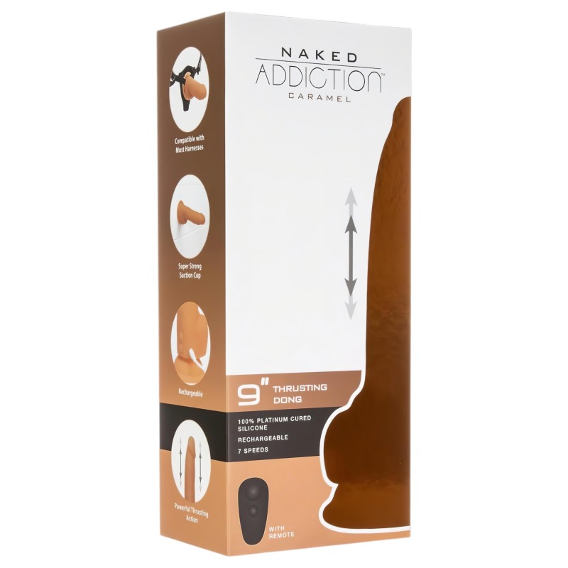 Naked Addiction Thrusting 9 - lökő vibrátor - sötét (23 cm) 129405 termék bemutató kép