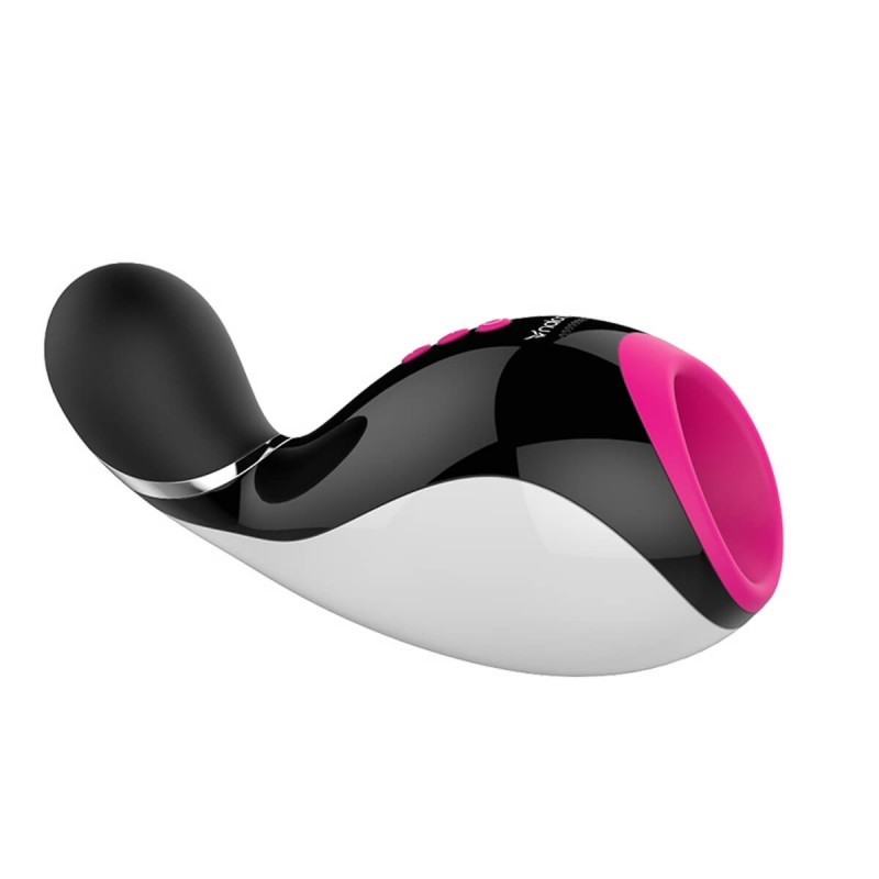 Nalone Oxxy - okos vibráló kényeztető ajkak (fekete-pink-fehér) 27290 termék bemutató kép