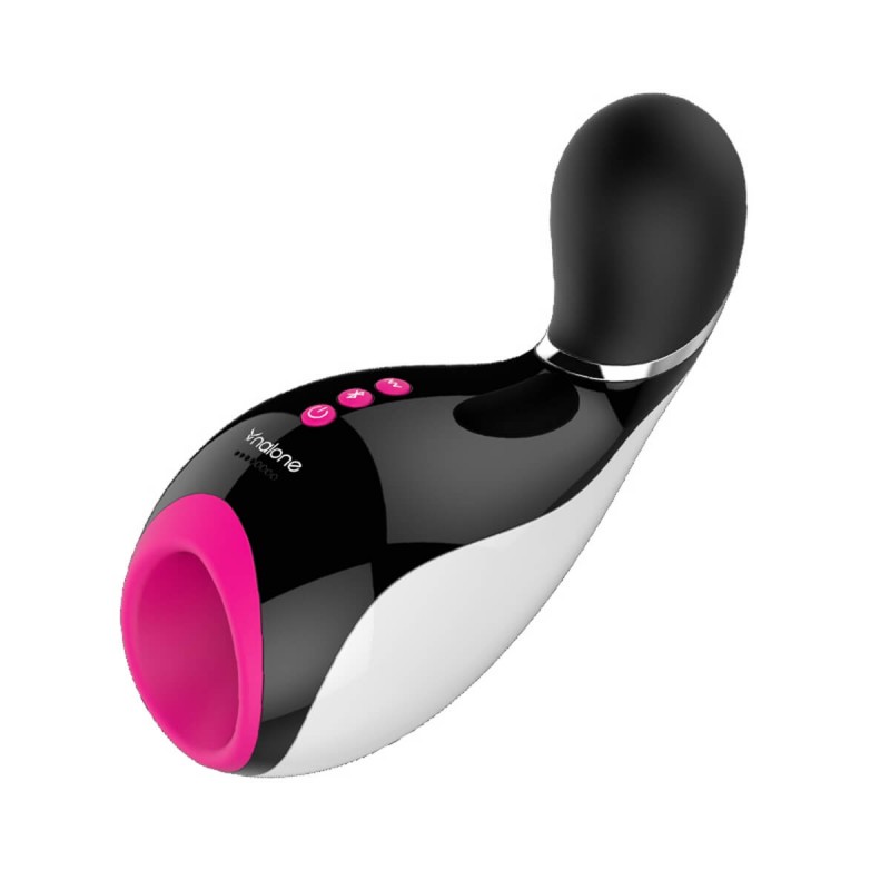 Nalone Oxxy - okos vibráló kényeztető ajkak (fekete-pink-fehér) 27291 termék bemutató kép