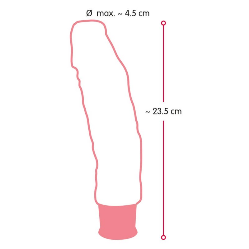 Nature Skin - élethű vibrátor - natúr (23cm) 64608 termék bemutató kép