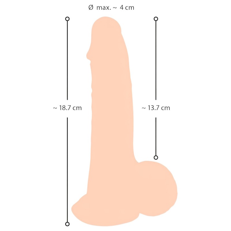 Nature Skin - dildó bőrrel - 19 cm (testszínű) 132535 termék bemutató kép