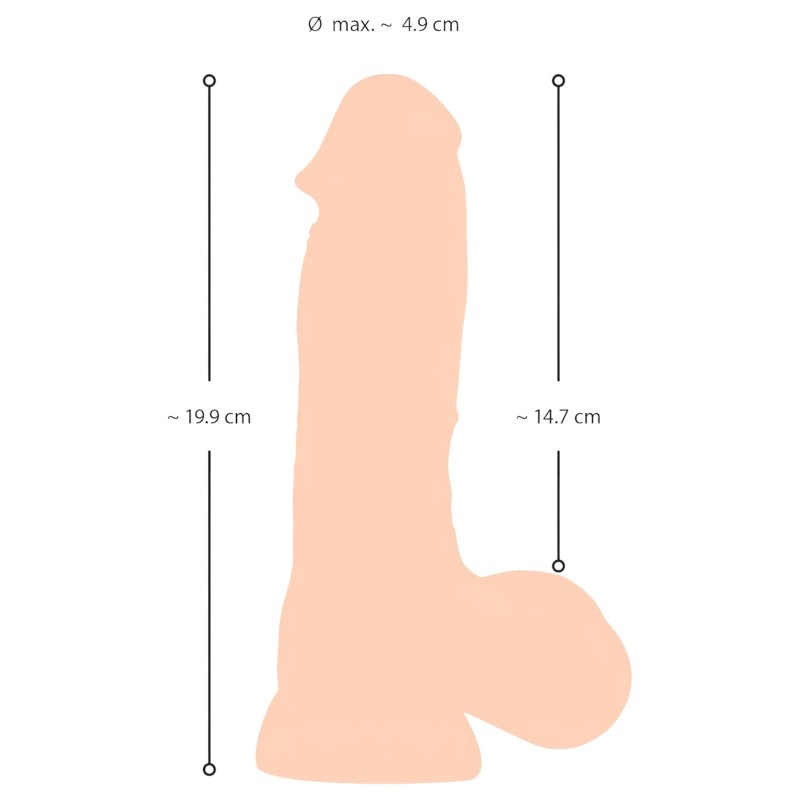 Nature Skin - dildó bőrrel - 20 cm (natúr) 133328 termék bemutató kép