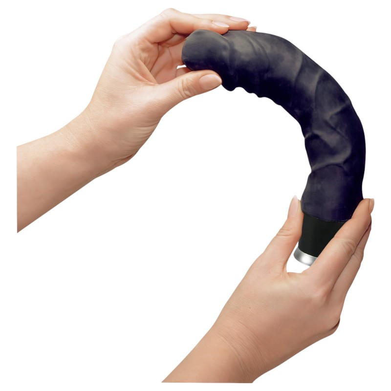 Nature Skin - fekete élethű, bőrhatású vibrátor (22 cm) 157978 termék bemutató kép