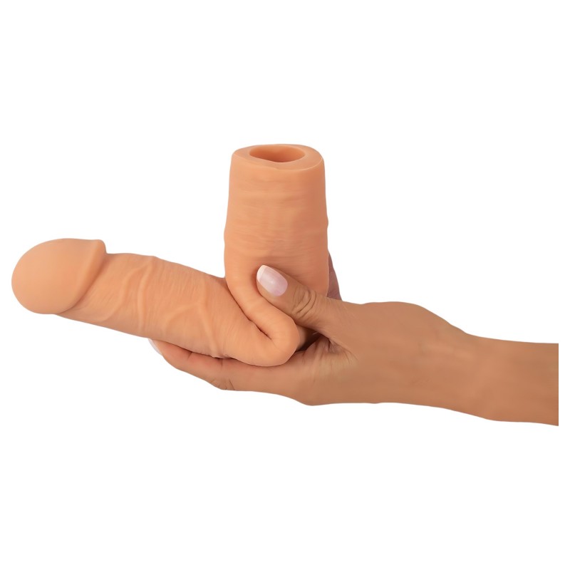 Nature Skin - hosszabbító, vastagító péniszköpeny (24 cm) 132257 termék bemutató kép