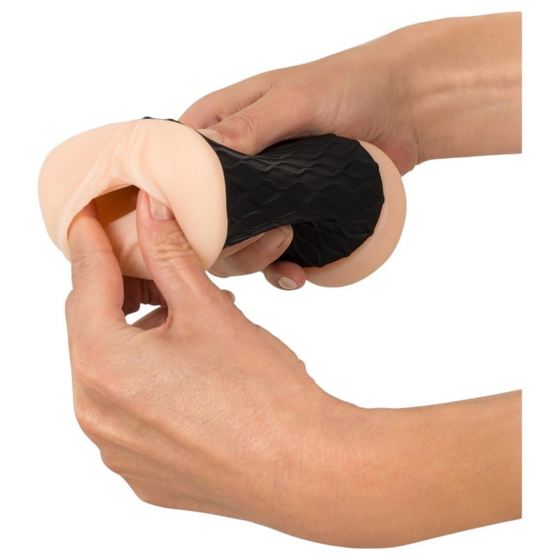 Nature Skin - punci és popsi maszturbátor (natúr-fekete) 101974 termék bemutató kép