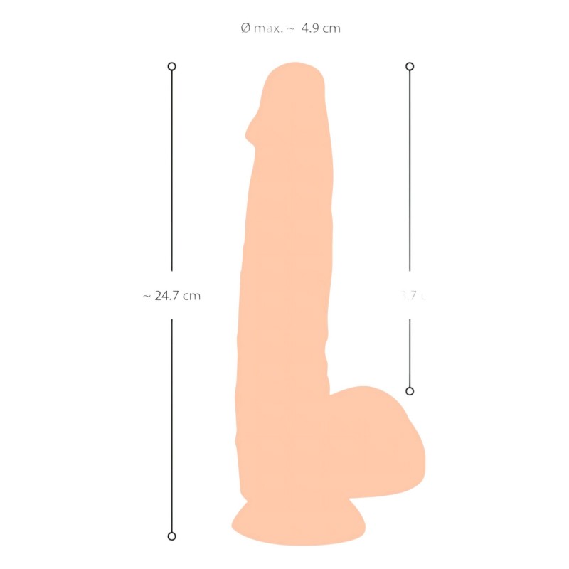 Natute Skin - dildó bőrrel - 25 cm (natúr) 133442 termék bemutató kép