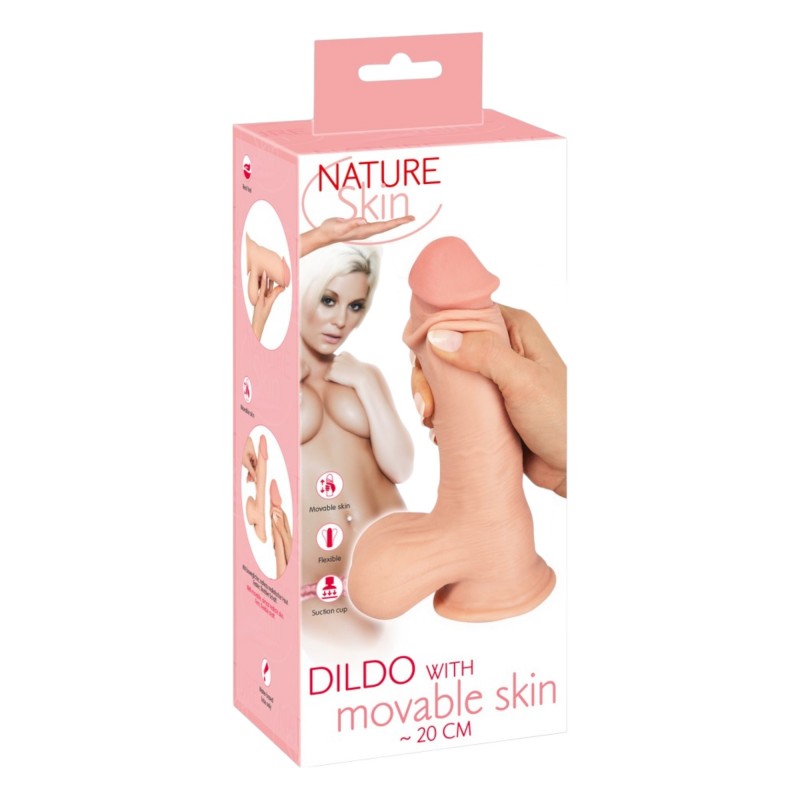 Nature Skin - dildó bőrrel - 20cm (natúr) 93317 termék bemutató kép