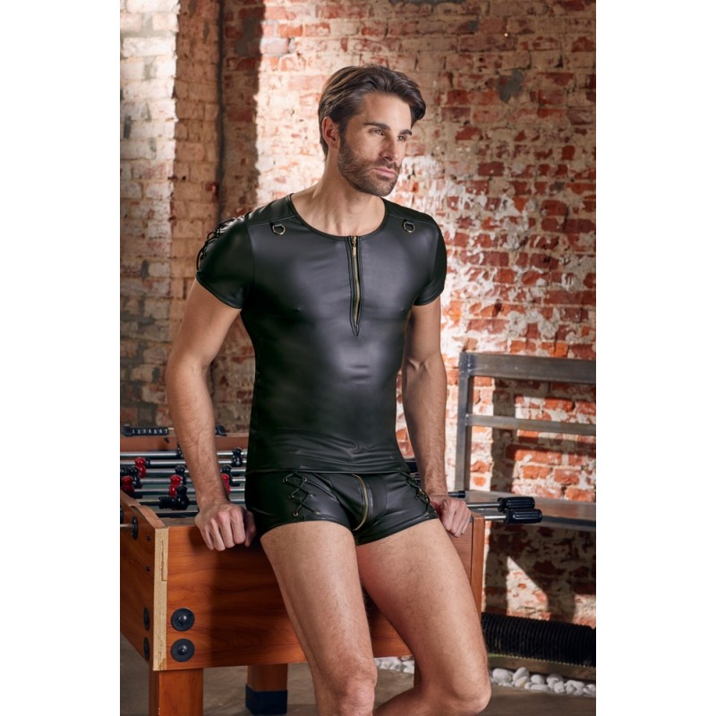 NEK - matt hatású, rövid ujjú férfi felső (fekete) 41040 termék bemutató kép