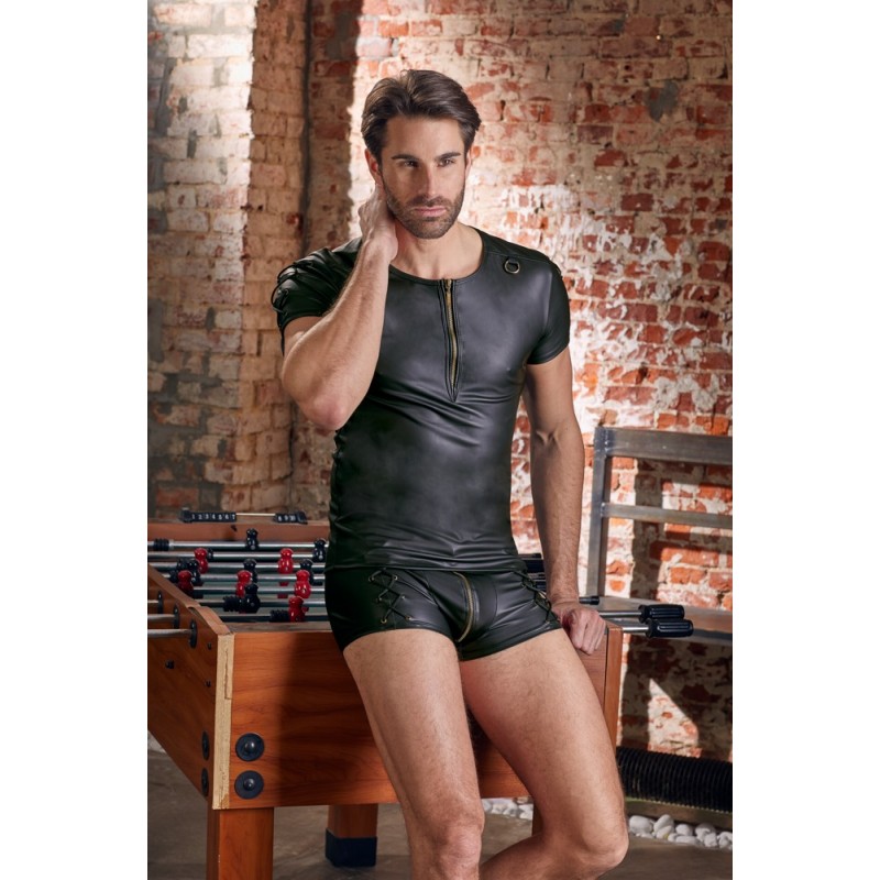 NEK - matt hatású, rövid ujjú férfi felső (fekete) 41041 termék bemutató kép