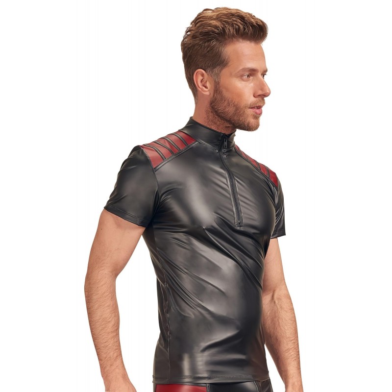 NEK - piros betétes, cipzáras férfi felső (fekete) 108339 termék bemutató kép