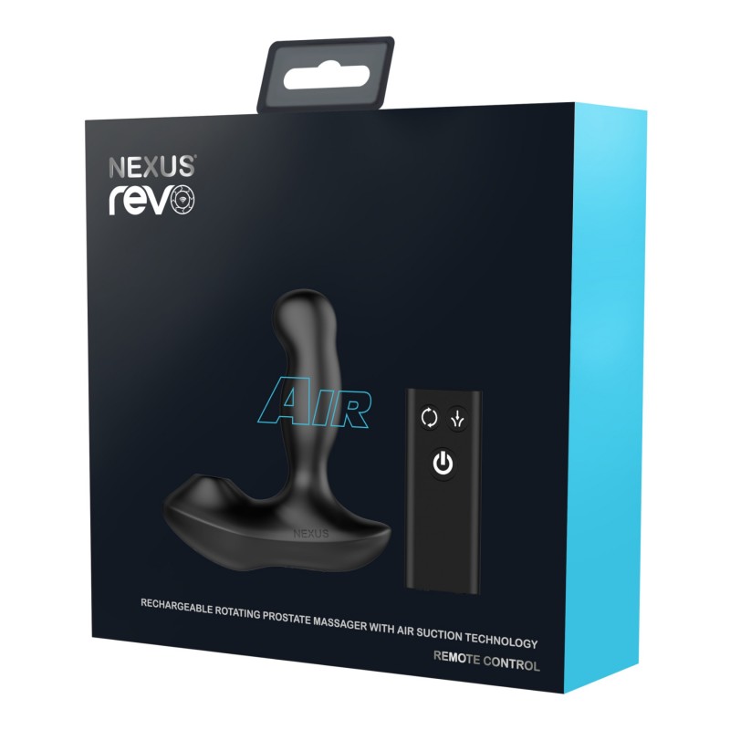 Nexus Revo Air - akkus, rádiós anál vibrátor léghullámos csiklóizgatóval (fekete) 103169 termék bemutató kép