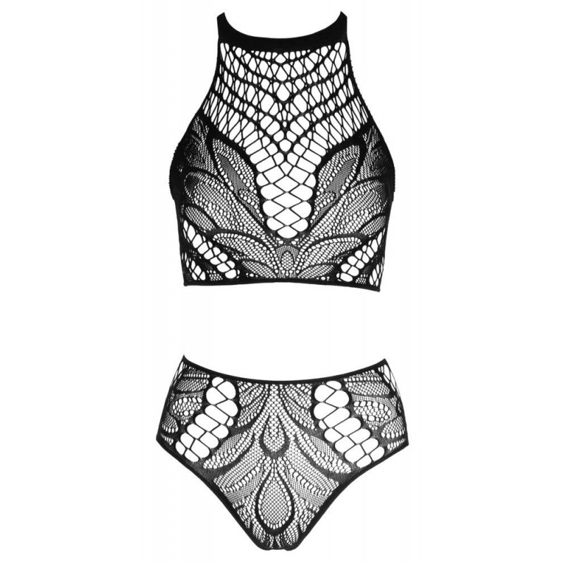 NO:XQSE - két részes necc ruha - fekete (S-L) 65353 termék bemutató kép