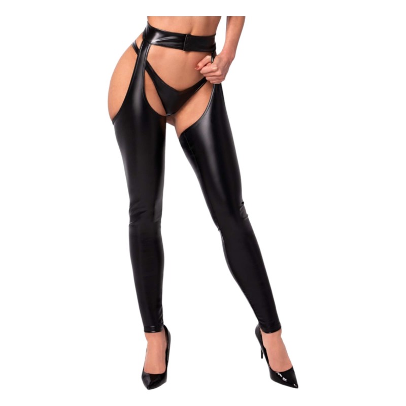 Noir - fényes harisnya - chaps (fekete) 90952 termék bemutató kép