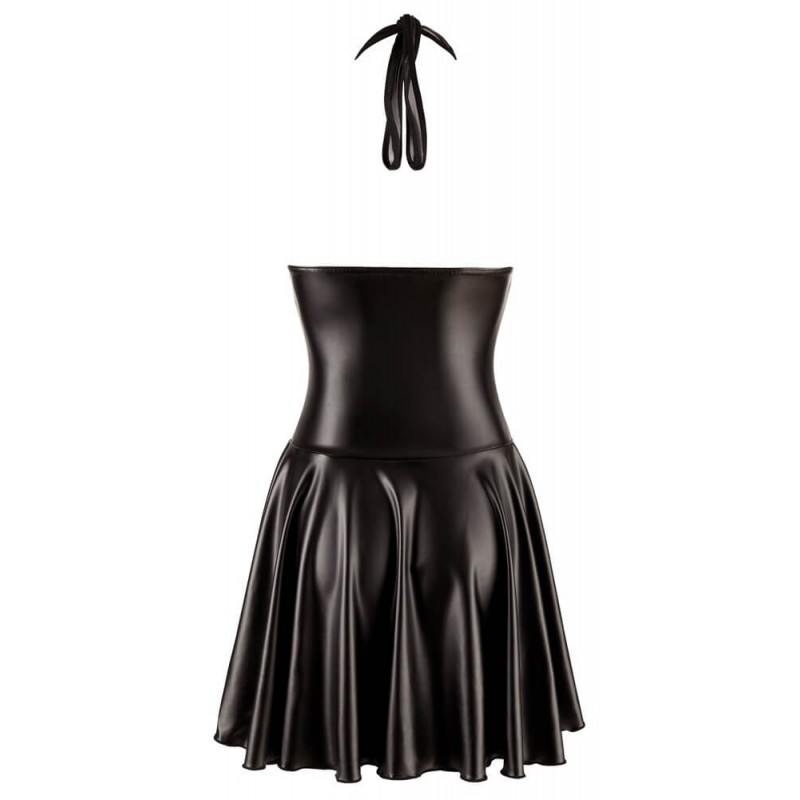 Noir - rakott ruha, áttetsző mellrésszel, nyakpánttal (fekete) 85367 termék bemutató kép