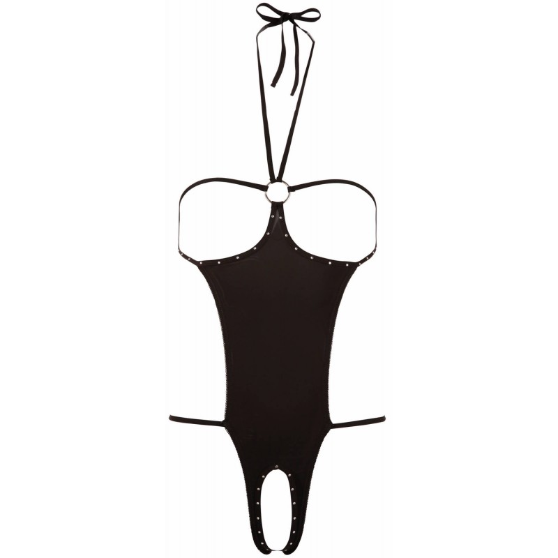 NO:XQSE - Nyitott, strasszos szexbody - fekete (S-L) 3139 termék bemutató kép