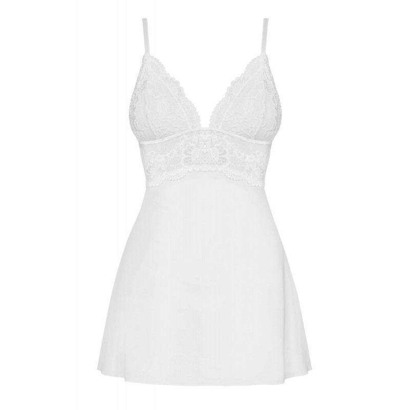 Obsessive 810-BAB-2 - csipkés babydoll tangával (fehér) 21791 termék bemutató kép