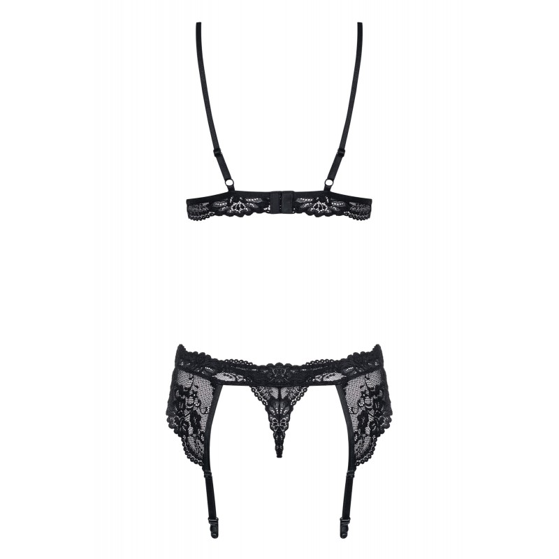 Obsessive 810-SEG-1 - csipkés fehérnemű szett (fekete) 22667 termék bemutató kép
